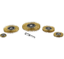 Набор щеток дисковых (5 шт; 0.3 мм витая стальная латунированная) для дрели ЗУБР 3521-H5_z02