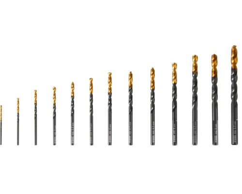 Набор сверл по металлу Golden Tip 1.5-6.5 мм, HSS-Tin, 13 шт Denzel 72318