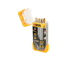 Набор сверл по металлу Golden Tip 2, 3, 4, 5, 6, 8 мм, HSS-Tin, 6 шт Denzel 72300