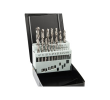 Набор сверл по металлу HSS-G 19 шт, 1-10 мм x 0.5 мм, DIN 338, шлифованные D.BOR D-TD-338-HSS-MS1-19