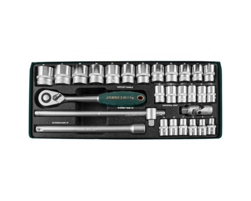 Набор торцевых головок 1/2"DR 8-34 мм Jonnesway S04H4728S Набор торцевых головок 1/2"DR 8-34 мм Jonnesway S04H4728S