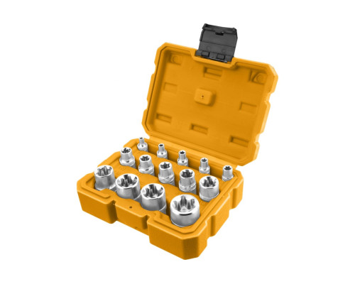 Набор торцевых головок INDUSTRIAL (14 шт; E-профиль) INGCO HKTETS0114