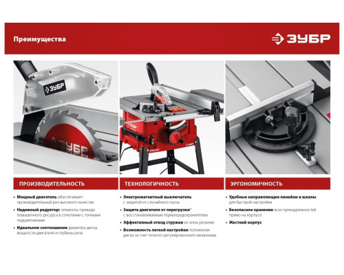Напольный распиловочный станок ЗУБР со станиной и удлинителем, 2200 Вт СРЦ-315су