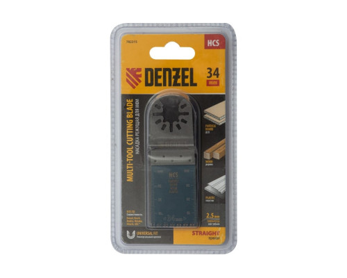 Насадка режущая пазовая прямая HCS по дереву, ламинату 34х2.5 мм для МФИ Denzel 782315