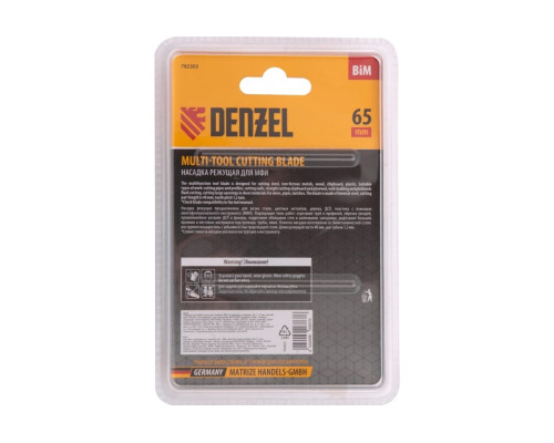 Насадка режущая прямая BiM по металлу и дереву 65x1.2 мм мелкий зуб для МФИ Denzel 782303