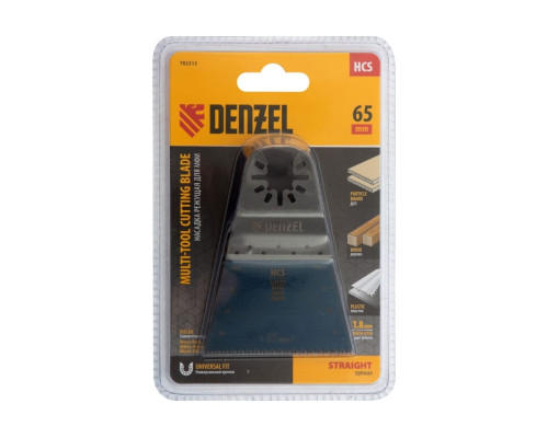 Насадка режущая прямая HCS по дереву, ламинату 65х1.8 мм, крупный зуб для МФИ Denzel 782313