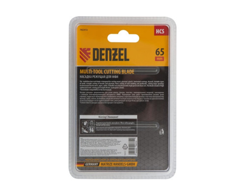 Насадка режущая прямая HCS по дереву, ламинату 65х1.8 мм, крупный зуб для МФИ Denzel 782313