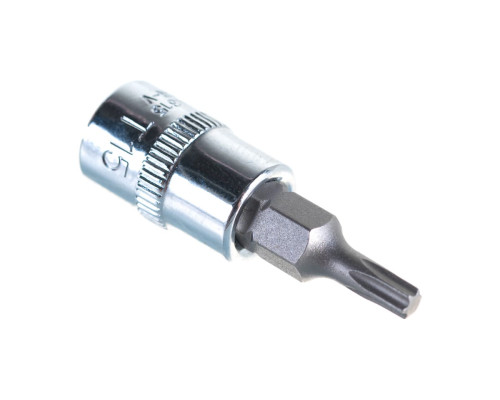 Насадка торцевая 1/4"DR с вставкой-битой T15 Ombra 114315