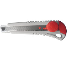 Нож со сменным лезвием Монтажник 1+2 лезв, 18мм, ABS пластик, винтовой фиксатор 600503