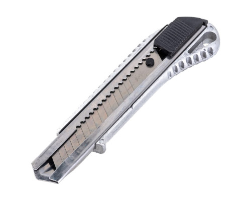 Нож со сменным лезвием Монтажник 18мм, алюминиевый корпус, кнопка Easy Slider 600507