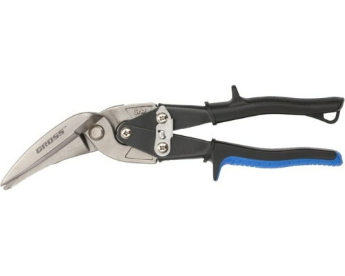 Ножницы по металлу 270 мм, прямой и правый проходной рез, сталь СrMo, двухкомпонентные рукоятки GROSS PIRANHA 78333