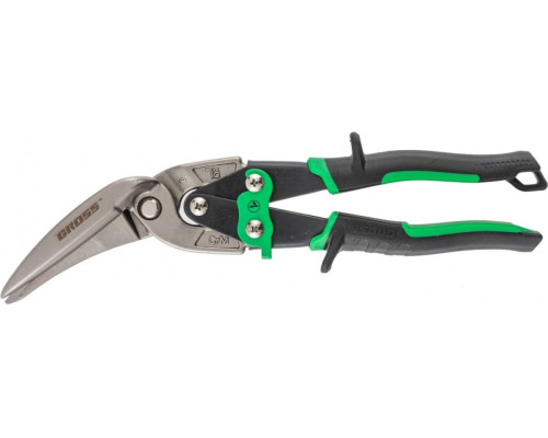 Ножницы по металлу 270 мм, прямой и правый проходной рез, сталь СrMo, двухкомпонентные рукоятки GROSS PIRANHA 78333
