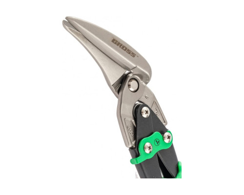 Ножницы по металлу 270 мм, прямой и правый проходной рез, сталь СrMo, двухкомпонентные рукоятки GROSS PIRANHA 78333