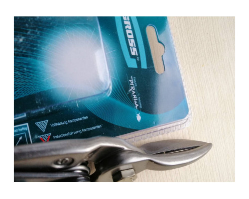 Ножницы по металлу GROSS PIRANHA 250 мм, прямой рез, сталь-CrMo, двухкомпонентные рукоятки 78325