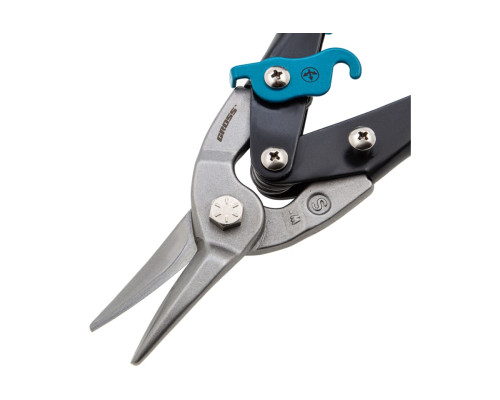 Ножницы по металлу GROSS PIRANHA 250 мм, прямой рез, сталь-CrMo, двухкомпонентные рукоятки 78325