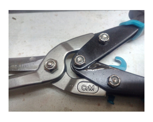 Ножницы по металлу GROSS PIRANHA 270 мм, прямой проходной рез, сталь - СrMo, двухкомп. рук-к 78329