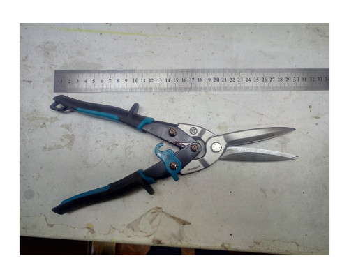 Ножницы по металлу GROSS PIRANHA 270 мм, прямой проходной рез, сталь - СrMo, двухкомп. рук-к 78329
