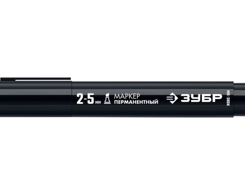 Перманентный маркер ЗУБР МП-300К черный, 2-5 мм клиновидный 06323-2