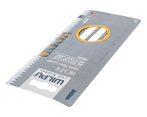 Пилка по дереву HC 12 K (5 шт; 76.5х4.5х1.25 мм; 50 мм; 19 TPI; HCS/CV) WILPU 211300005