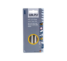 Пилка по дереву HC 123 (5 шт; 117х10х1.45 мм; 91 мм; 10 TPI; HCS/CV) WILPU 210500005