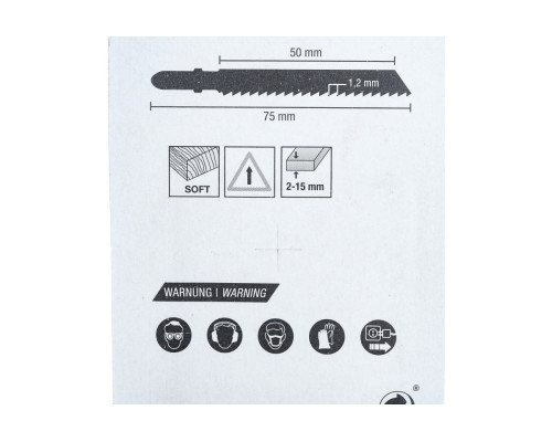 Пилки T119A (75х55х1.2 мм; 5 шт.) по древесине, фанере, ДСП, изоляционным материалам, пластмассе MPS 3107