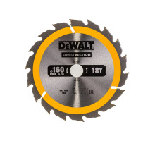 Пильный диск CONSTRUCT 160х20 мм, 18Т, ATB +20град DEWALT DT1931