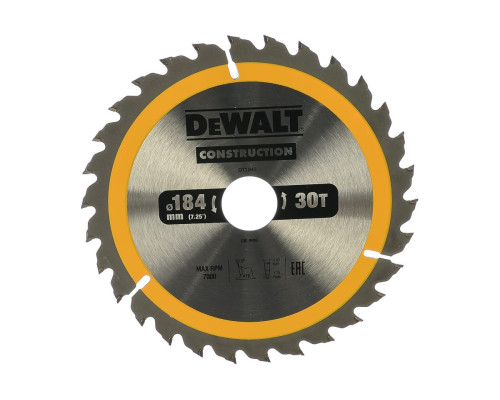 Пильный диск CONSTRUCT 184х30 мм, 30Т, ATB +10град DEWALT DT1942