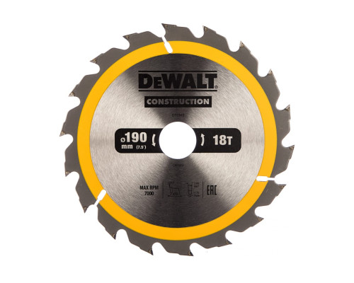 Пильный диск CONSTRUCT (190х30 мм; 18 ATB) DEWALT DT1943