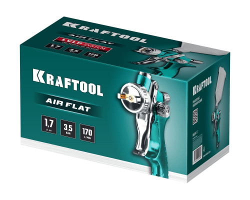 Пневматический краскопульт c верхним бачком KRAFTOOL AirFlat LVLP 06524-1.7