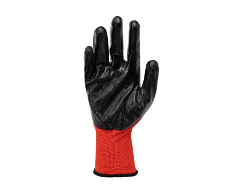 Полиэфирные перчатки с чёрным нитрильным покрытием STELS р. 9, 13 класс вязки 678705