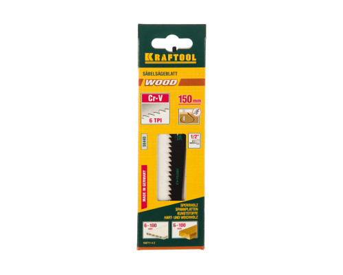 Полотно по дереву KRAFTOOL 130 мм, Cr-V, шаг 4.2 мм для электроножовки 159711-4,2
