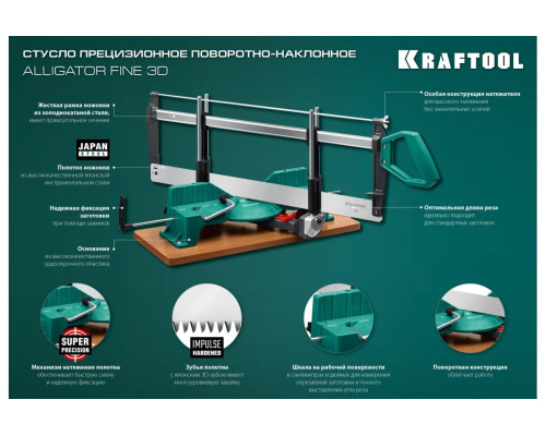 Прецизионное стусло KRAFTOOL Alligator 3D, 600 мм 15451-600
