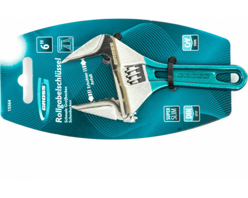 Разводной ключ 120мм, CrV, укороченная ручка GROSS 15564