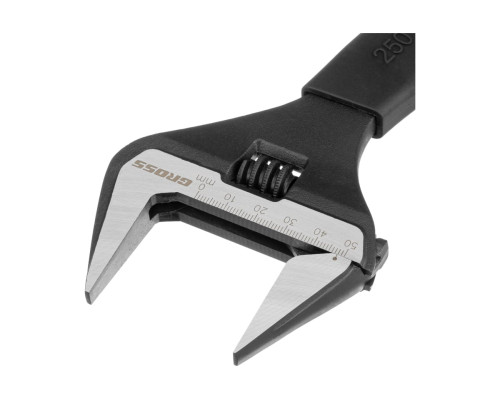 Разводной ключ, 250мм, CrV, тонкие губки, защитные насадки GROSS 15569