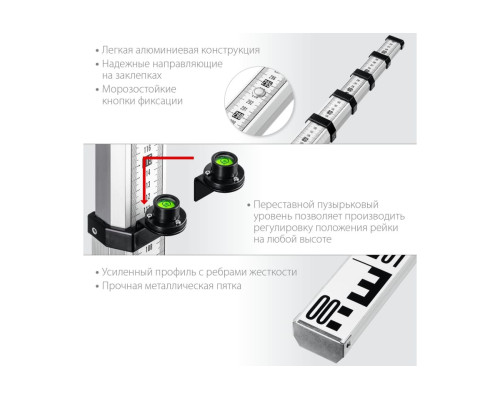 Рейка геодезическа ЗУБР РГ 5 34948-5