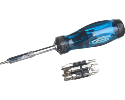 Реверсивная отвертка с удлинителем GROSS 12 шт. 11603