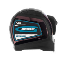 Рулетка Doppelhaken 5мх25мм, двухсторонний зацеп, нейлон, двуст.шкала GROSS 31124