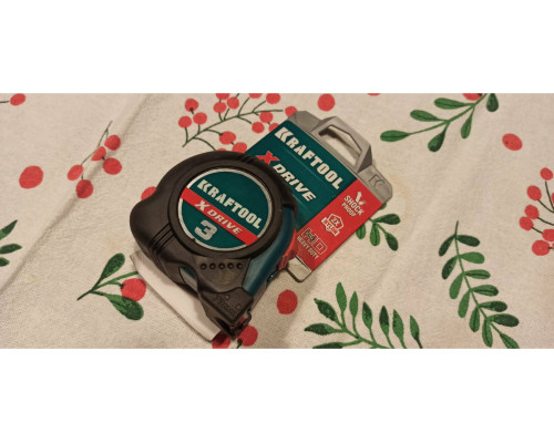 Рулетка KRAFTOOL X-Drive 3м/19мм с ударостойким обрезиненным корпусом 34122-03-19_z02