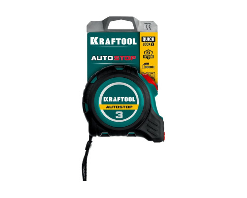 Рулетка с автостопом KRAFTOOL AutoStop 3 м 3412-3-16