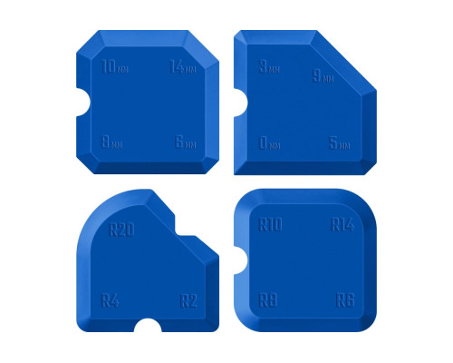 Специальные шпатели для формовки швов ЗУБР Профессионал в наборе 4 шт., 16 профилей 1015-H4