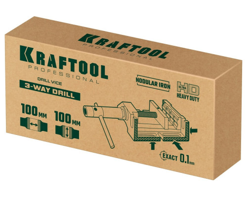 Станочные трехсторонние сверлильные тиски KRAFTOOL 100 мм 32716-100 Станочные трехсторонние сверлильные тиски KRAFTOOL 100 мм 32716-100
