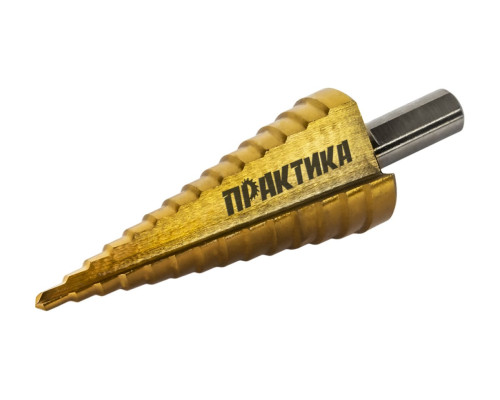 Сверло по металлу ступенчатое 4-30 мм шаг 2 мм TIN ПРОФИ ПРАКТИКА 798-324 Сверло по металлу ступенчатое 4-30 мм шаг 2 мм TIN ПРОФИ ПРАКТИКА 798-324