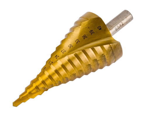 Сверло ступенчатое по металлу SPIRAL HSS-TiN 4-40х3/103 мм D.BOR SDSP-TIN-04-40-10