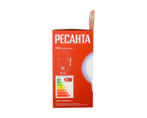 Светодиодная лампа Ресанта LL-R-A80-20W-230-6K-E27 груша, 20Вт, холодный, Е27 76/1/76 Светодиодная лампа Ресанта LL-R-A80-20W-230-6K-E27 груша, 20Вт, холодный, Е27 76/1/76