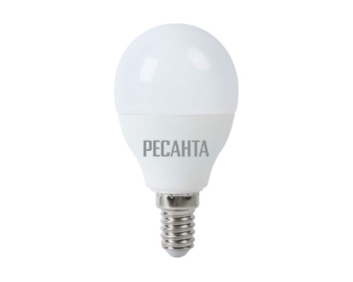 Светодиодная лампа Ресанта LL-R-G45-7W-230-4K-E27 шар, 7Вт, нейтральный, Е27 76/1/73 Светодиодная лампа Ресанта LL-R-G45-7W-230-4K-E27 шар, 7Вт, нейтральный, Е27 76/1/73