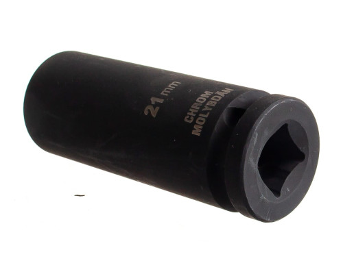 Торцовая головка "INDUSTRIE QUALITAT" ударная, удлиненная, фосфатированная (1/2", FLANK, Cr-Mo, 21 мм) KRAFTOOL 27942-21_z01