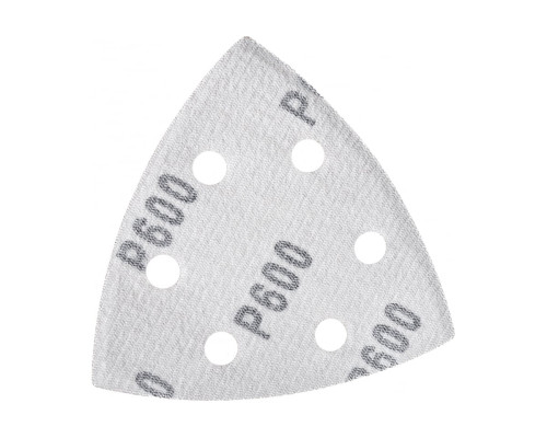 Треугольник абразивный на ворсовой подложке под липучку (5 шт; 93 мм; P600; 6 отв) MATRIX 73869