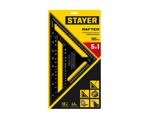 Универсальный кровельный угольник STAYER Rafter 5-в-1 305 мм 34306-30