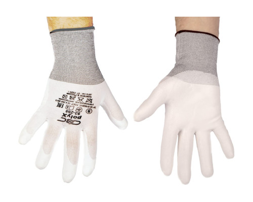 Защитные перчатки для деликатных работ AMIGO покрытие ультратонкий полиуретан, размер L 73012