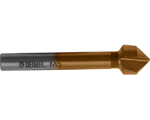 Зенковка конусная под М5, HSS, по металлу, цилиндрический хвостовик Denzel 72305
